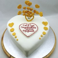 Engagement Cake Heart Shaped